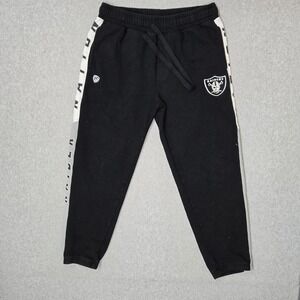Oakland Raiders Men Pants L Black Embroidered Hands High Sweatpants Y2K